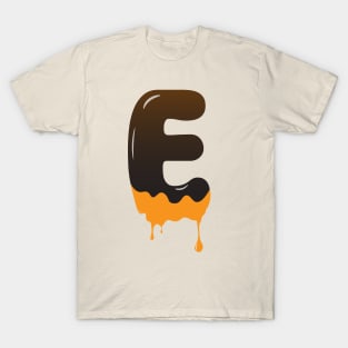 Chocolate Alphabet Letter E T-Shirt